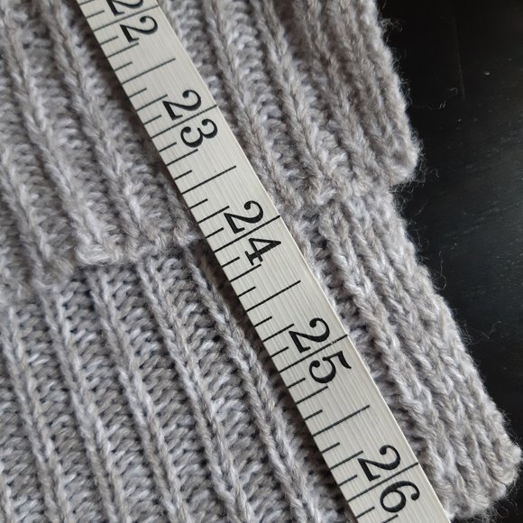 Derek Heart Gray and White Acrylic Knit Cowl Turtleneck Drawstring Sweater Med - Picture 8 of 9
